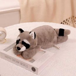 Plush Dolls 45cm-65cm Lazy Style Raccoon Fox Crocodile Sloth Plush Toy Soft Stuffed Cartoon Animal Sofa Pillow Cushion Doll Home Decor H240521 B44F