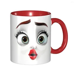 Mugs 3D Funny Face Coffee Mug Kawaii Cup Gift For Woman Man