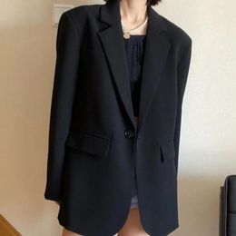 Women's Suits Black Suit Coat Women Tops Korean Fashion Commuter Loose Casual Slimming Top Spring/Autumn High End Blazers Clothing