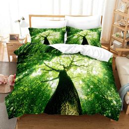 Bedding sets Big Tree Set 3D Print Single Twin Queen King Size World Bed Aldult Kid Bedroom Duvetcover Sets with case H240521 L2AZ