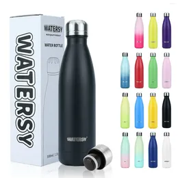 Water Bottles 1pc -17oz/500ml Watersy Insulated Stainless Steel Bottle - Keep Drinks Cold For 24 Hours And 12 Perfect