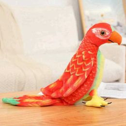 Plush Dolls 1PC 50CM/70CM Funny Lifelike Parrot Plush Toys Soft Cute Wild Animals Stuffed Doll Soft Bird Toys Gift Home Decor H240521 QTQV