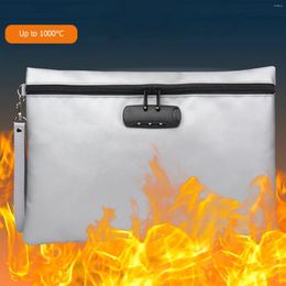 Storage Bags Fireproof Document Bag Waterproof File Organiser Pouch Cash Passport Valuables Protective With Zipper