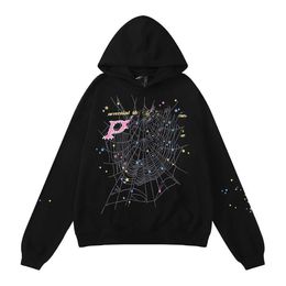 Women Hoodie Mens Hoodies Designer Pink Spider Hoodie Sweatshirts Quality Sweatshirt Couple Sweater Clothing Fashion Tracksuit Black White Web Graphic S2xllmiy7