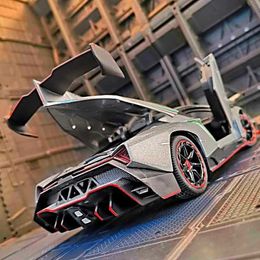 Diecast Model Cars 1/24 Veneno Alloy Sports Car Model Diecasts Toy Vehicles Metal Car Model Simulation Sound Light Collection Childrens Toys Gift