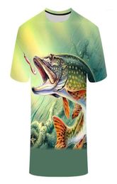 Summer The Latest 2021 Fish Outdoor TShirt Men 3D Cool Print Fishing Short Tops Collar Casual Poissons Men039s TShirts3508647