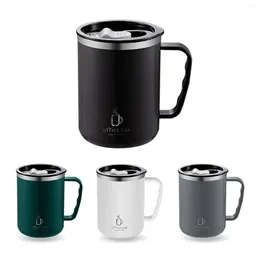 Mugs Insulated Stainless Steel Coffee Mug Double Wall With Handle & Lid Ideal For Ice Drinks/ Beverage