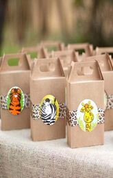 Gift Wrap 100pcsRoll Jungle Animals Sealing Sticker DIY Gifts Posted Baking Decoration Package Adhesive Seal Label Kids Party Dec4707463
