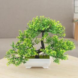 Decorative Flowers Potted Artificial Plants Plastic Bonsai Tree Home Office Table Decor Wedding Holiday Party Fake Ornaments