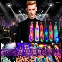 Bow Ties Glowing Tie LED Bowtie Flashing Sequin Necktie Club Bar Xmas Party Decoration Women Wedding Luminous Gift SG01