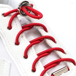 Shoe Parts Elastic Laces Without Ties Metal Spring Lock Round Shoelaces No Tie 1 Second Quick On And Off Lazy Shoelace Rubber Band