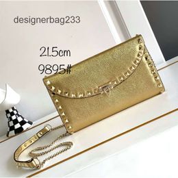 Female Envelope Purse Rivet Chain Square Small Event 2024 Valenteino Rock Simple Wallet Fashionable Bag New Bags Lady Shoulder Handbag Handheld Vo Stud 4PLL