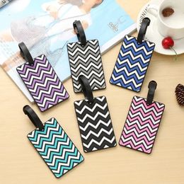 Geometric Luggage Tags PVC Baggage Name Tag Suitcase Address Label Holder Travel Accessories Anti Theft Work Portable Covers 240511