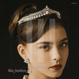 Designer Headpieces Elegant Luxury Bridal Tiara Pearl Crystal Crown Wedding Fashion Hair Accessories 319