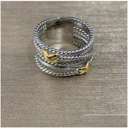 Band Rings Twisted Women Braided Designer Men Fashion Jewelry For Cross Classic Copper Ring Wire Vintage X Engagement Anniversary Gif Otk5C