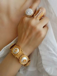 Brass Retro Chunky Eyes Charm Bracelet Women Men Lover Jewelry Designer T Show Runway Gown INS Japan Korean 240511