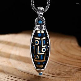 Pendant Necklaces Fashion Rotating Celestial Bead Necklace For Men And Women Retro Nine Eye Prayer Wheel Sweater Chain Jewelry Accessories
