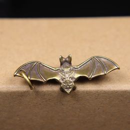 Brass Animal Bat Statue Keychain Pendant Car Diy Gift Key Pendant