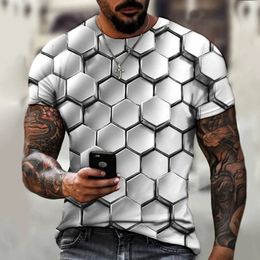 Fashion Geometric Abstract 3D Printed T Shirts Mens Summer 2023 Top Tees Short Sleeve Tshirt Graphics Male Clothing Streetwear 240514