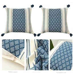 Pillow Durable Throw Case Bright Color Single Side Printed Cotton Linen Cover Household Bedding