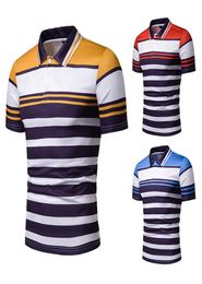 Summer Casual Short Sleeve Polo Shirt Men New Striped Polo Shirts Men Dry Fit Breathable Camisa Polo Masculina XXL 1101PL428700368