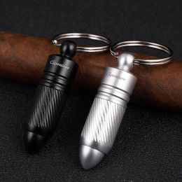 Portable Aluminium Alloy Bullet Punch Cigar Cutter Drill with Key Chain 8mm Cigar Punch Hole Pocket Knife Smoking Accessories