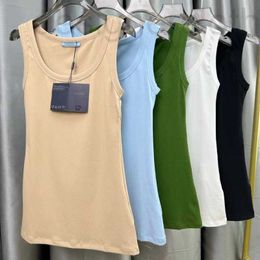 Camisoles & Tanks Designer High version new triangle brand pure cotton plain weave vest with thin suspender and versatile bottom, slim fit and slimming effect GDER