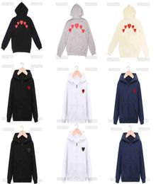 Designer Cdgs Classic Hoodie Fashion Play little Red Peach Heart Printed Mens And Womens Hooded Sweater Coat7827645