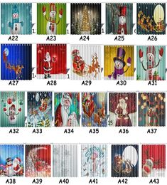 Christmas decorations Shower Curtain Santa Claus Snowman Waterproof 3D Printed Bathroom Shower Curtains 12 Hooks home decor Xmas7557763