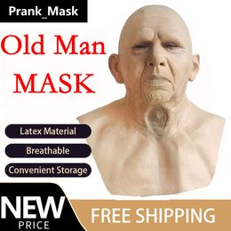 Old Man Mask Halloween Latex Mask Cosplay Full face Decay Head Set Character Latex mask Dress up Props Horror Mask Scream Costume