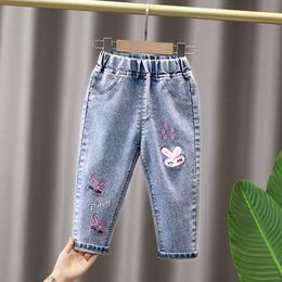 Ienens barn baby flickor casual kläder jeans byxor småbarn spädbarn denim kläder byxor barn botten 1 2 3 4 5 6 7 år l2405