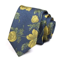 Design Floral Jacquard High Quality 7CM Ties For Men Fashion Formal Necktie Gentleman Business Work Party Cravate Gift Box 240522