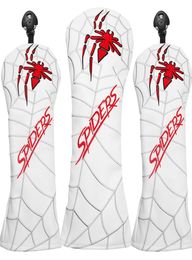 Spider Golf Club Headcovers for Driver Fairway Wood Hybrid Blade Putter Covers PU Leather Headcover8161476