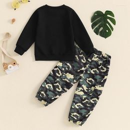 Clothing Sets Wdehow Toddler Kids Baby Boy Fall Outfits 1T 2T 3T 4T 5T Letter Print Long Sleeve Tops Camouflage Pants Winter Clothes