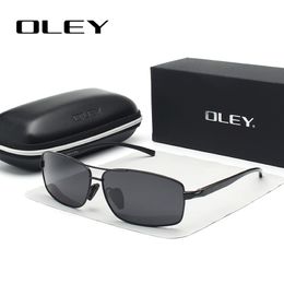 OLEY Men Polarized Sunglasses Aluminum Magnesium Sun Glasses Driving Glasses Rectangle Shades For Men Oculos masculino Male 228a