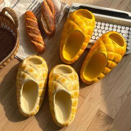 Super Soft Thick Sole Bread Slippers Summer Beach Shoes Youth Womens New Style Slides