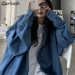 Women's Jackets Basic Women Denim Baggy Vintage Single Breasted Chic Solid Street Style Washed Ulzzang Fashion Student All-match College