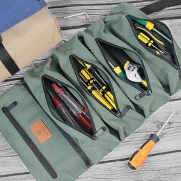 Storage Bags Portable Tool Roll Bag Pouch Wrench Screwdriver Pliers Case Canvas Organizer Tools