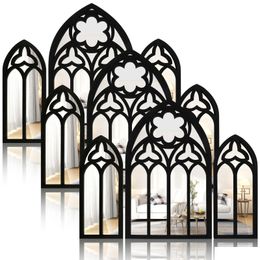 Other Event Party Supplies 3Pcs Wall Arch Mirrors Set Gothic Mirror Decor Cathedral Arched Decorative For Living Room Drop Deliver Dhxnr
