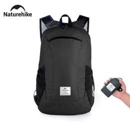 Outdoor Bags Naturehike 18L Camping Backpack Portable Ultra Light Waterproof Nylon Bag Mens Outdoor Foldable Sports Travel Hiking Backpack Q240521