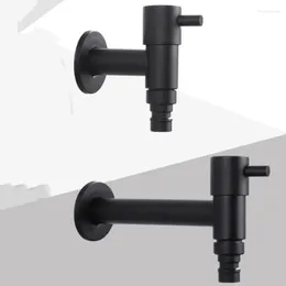 Bathroom Sink Faucets Black Colour Stainless Steel Single Cold Water Wall Tap Garden Piscinas Washing Machine Basin Faucet Bibcock