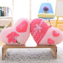 Plush Pillows Cushions 48*40cm Beautiful Love of Heart Plush Pillow Stuffed Soft Rose Velvet Throw Cushion Birthday Valentines Day Gift for Lover Girl H240521