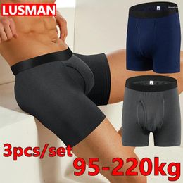 Underpants 3pcs Men's Cotton Underwear Boxers Big Size For 95-220kg Trunks Large 6XL Comfortable Shorts Boxershorts Men