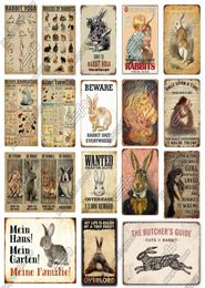 Breeds of Rabbits Retro Metal Sign plate for Bar Cafe Club Kitchen farmhouse Wall Decoration Plaque Nostalgic Art Iron Painting H18935665