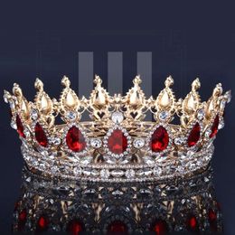 Luxus Brautkrone Kopfstücke Strasskristalle Royal Wedding Crowns Prinzessin Designer Crystal Hair Accessoires Geburtstagsfeier Tiaras Quinceaner süß 637