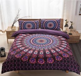 3pcs 3D Mandala Print Bedding Set Queen Size Floral Pattern Duvet Cover Black and White Bohemian Bedclothes Lotus Bed Set3378221