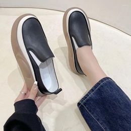 Casual Shoes Women's 2024 Summer Round Toe Flat Platform Bottom Fashion All-match Comfortable Thick-soled Sneakers