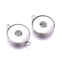 Snap Buttons Pendant 12MM 18mm Stainless Steel Snap Jewelry Finding For Make Snap Button Bracelets Necklace DIY Accessories