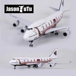 Aircraft Modle JASON TUTU 47cm THAI Dragon Boeing B747 Aeroplane Model Aircraft 1/160 Scale Diecast Resin Light and Wheel Plane Gift Collection Y240522