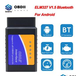 Code Readers & Scan Tools Elm 327 V1.5 Obd2 Bluetooth Scanner For Android Elm327 Odb2 Reader Obd 2 Car Diagnostic Tool 1.5 Drop Delive Dh6Qi